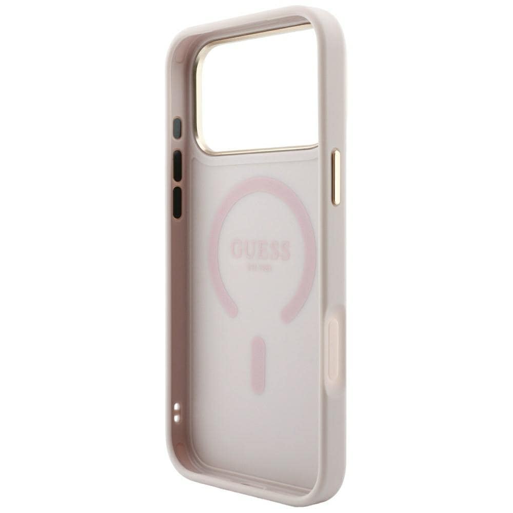 Guess præget 4G Classic MagSafe-etui til iPhone 17 Pro Max / 18 Pro Max – lyserød