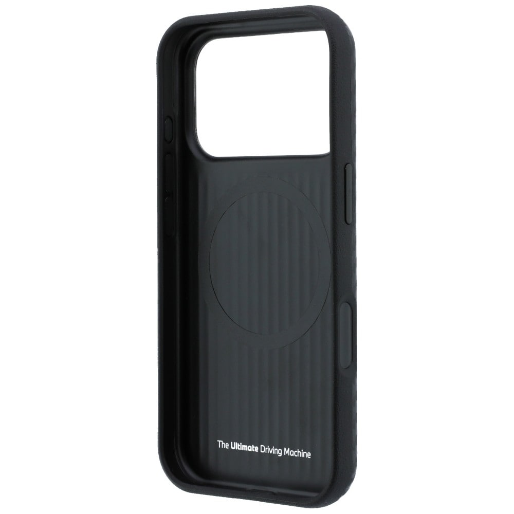 BMW M Carbon Metal-logo MagSafe-etui til iPhone 17 Pro / 18 Pro – Sort