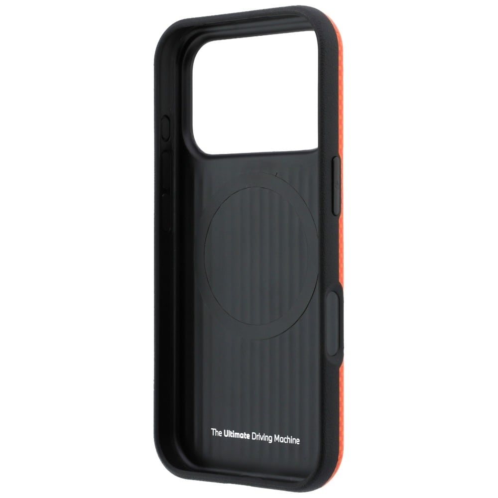 BMW M Quadrille Kevlar Metal Logo MagSafe-etui til iPhone 17 Pro Max / 18 Pro Max – Orange