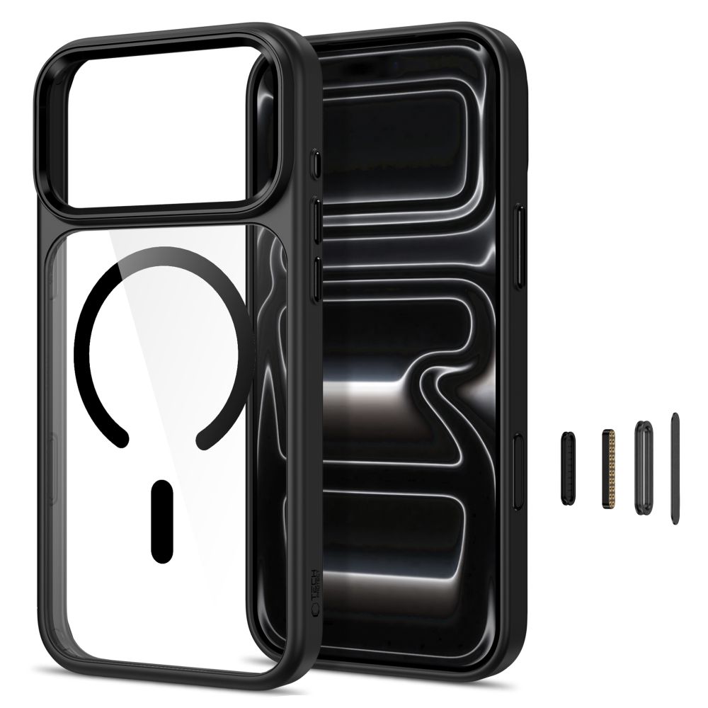 Tech-Protect Magmat Magsafe CC-etui til iPhone 17 Pro / 18 Pro – gennemsigtig sort