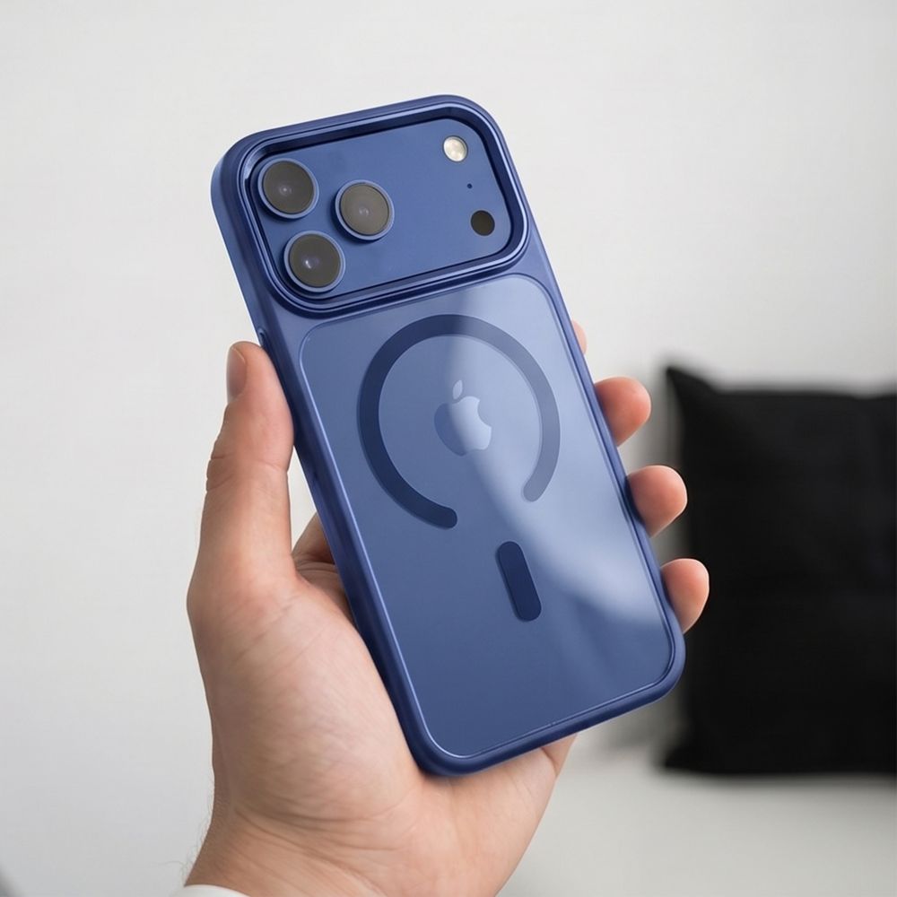 Tech-Protect Magmat Magsafe CC-etui til iPhone 17 Pro Max / 18 Pro Max – gennemsigtig marineblå