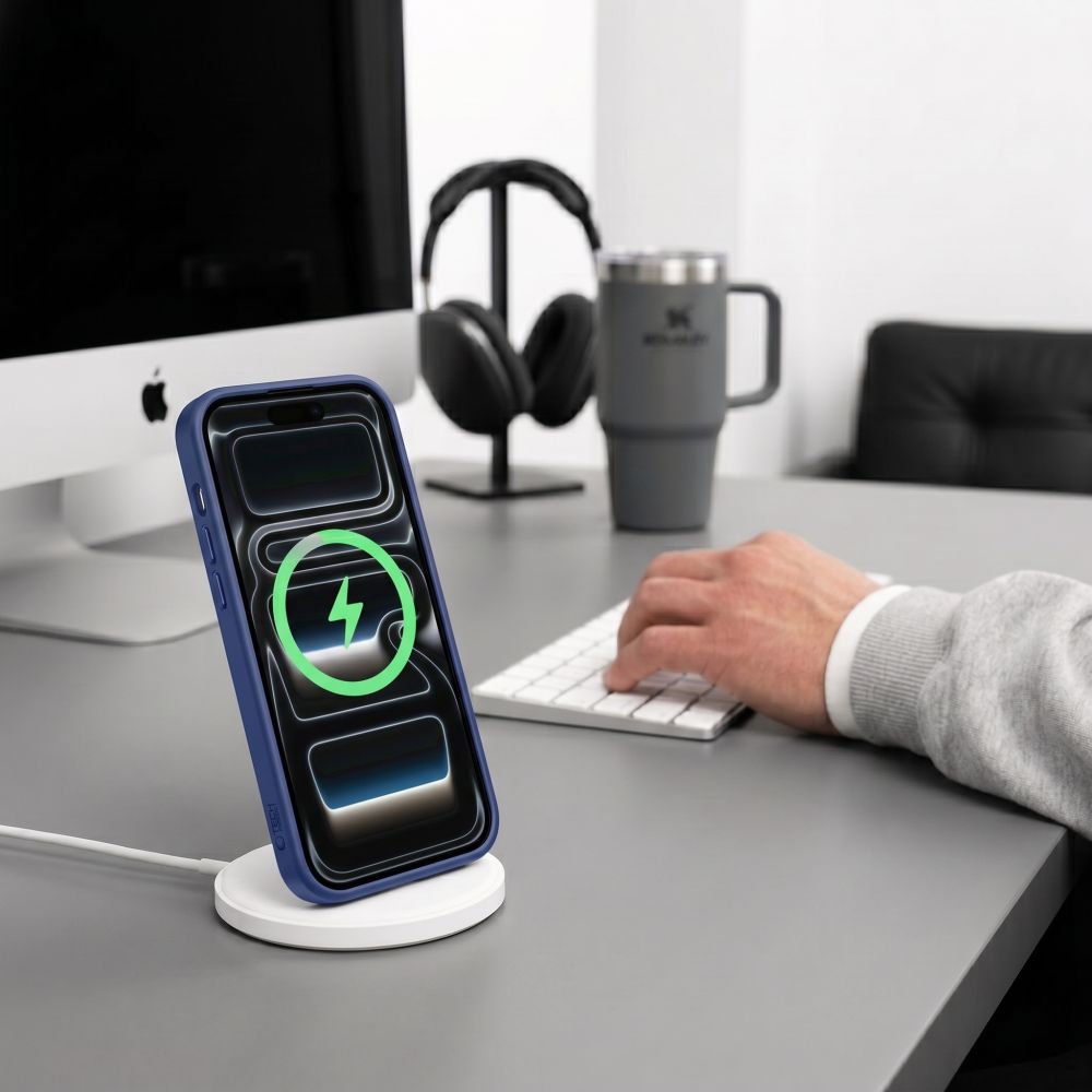 Tech-Protect Magmat Magsafe CC-etui til iPhone 17 Pro Max / 18 Pro Max – gennemsigtig marineblå