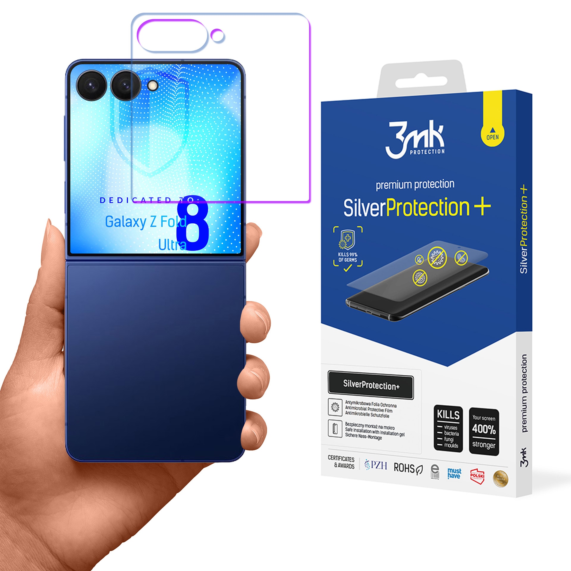 3mk SilverProtection+ beskyttelsesfilm til Samsung Galaxy Z Fold 8 Ultra