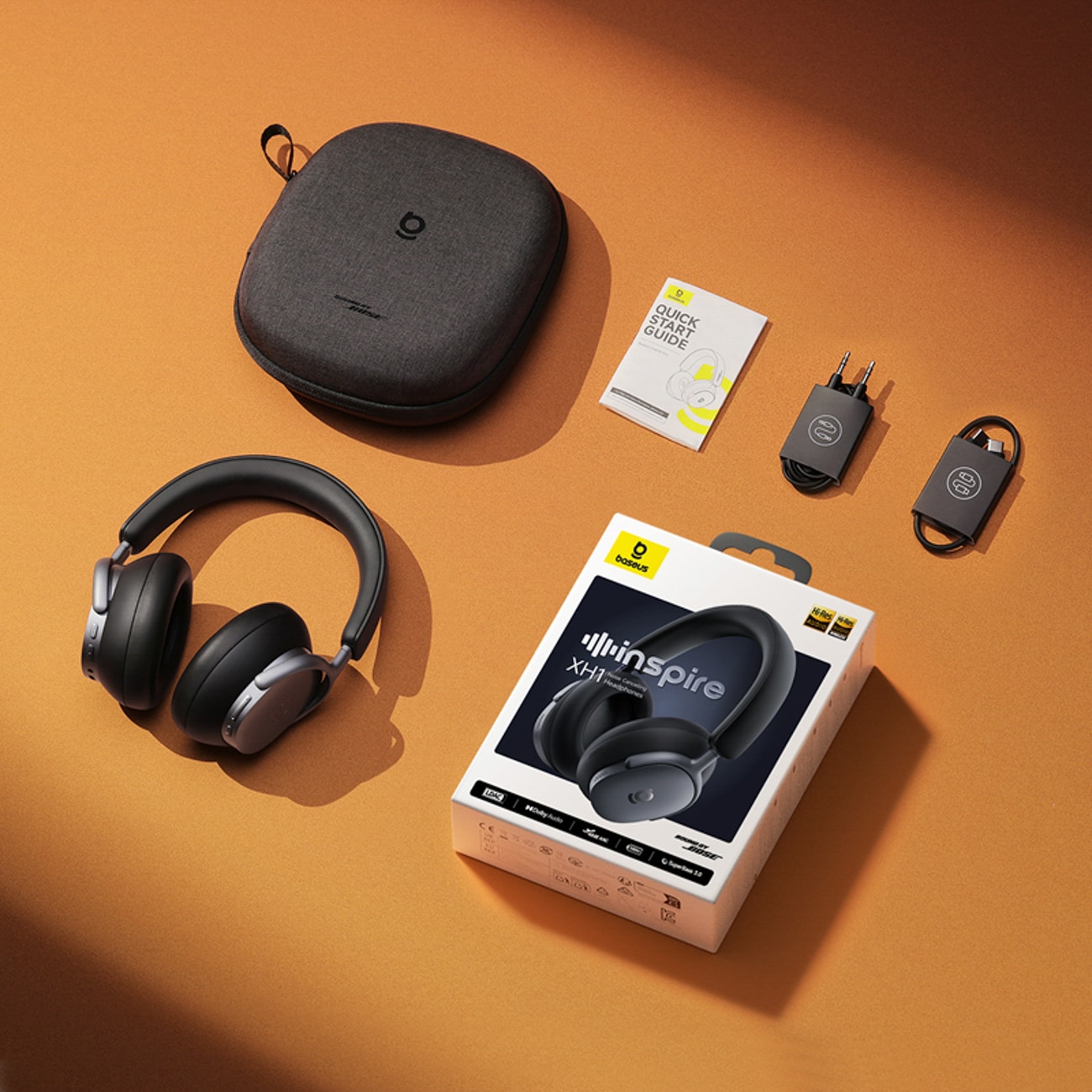 Baseus Inspire XH1 trådløse hovedtelefoner med lyd fra Bose, ANC og Dolby Audio – Black Hole