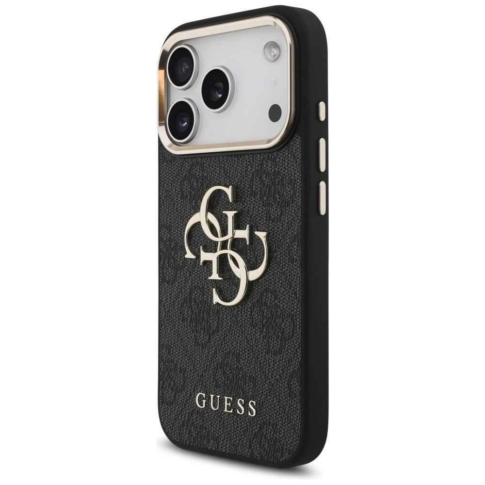 Guess 4G Big 4G Classic Logo-etui til iPhone 17 Pro / 18 Pro – Sort og guld