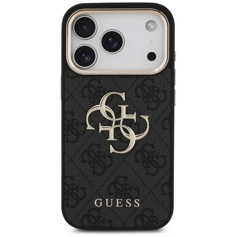 Guess 4G Big 4G Classic Logo-etui til iPhone 17 Pro / 18 Pro – Sort og guld