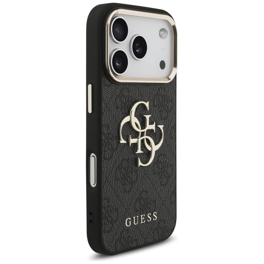 Guess 4G Big 4G Classic Logo-etui til iPhone 17 Pro / 18 Pro – Sort og guld