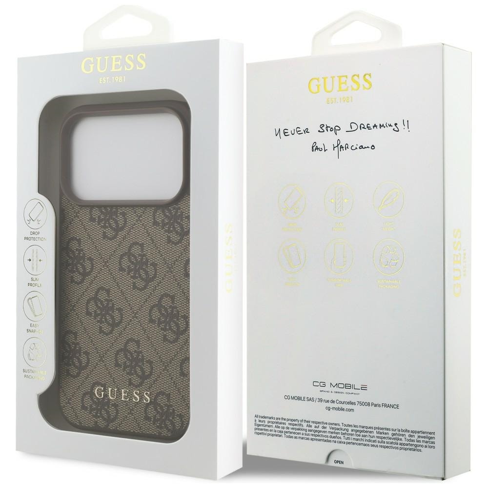 Guess 4G Classic-etui til iPhone 17 Pro / 18 Pro – Brun