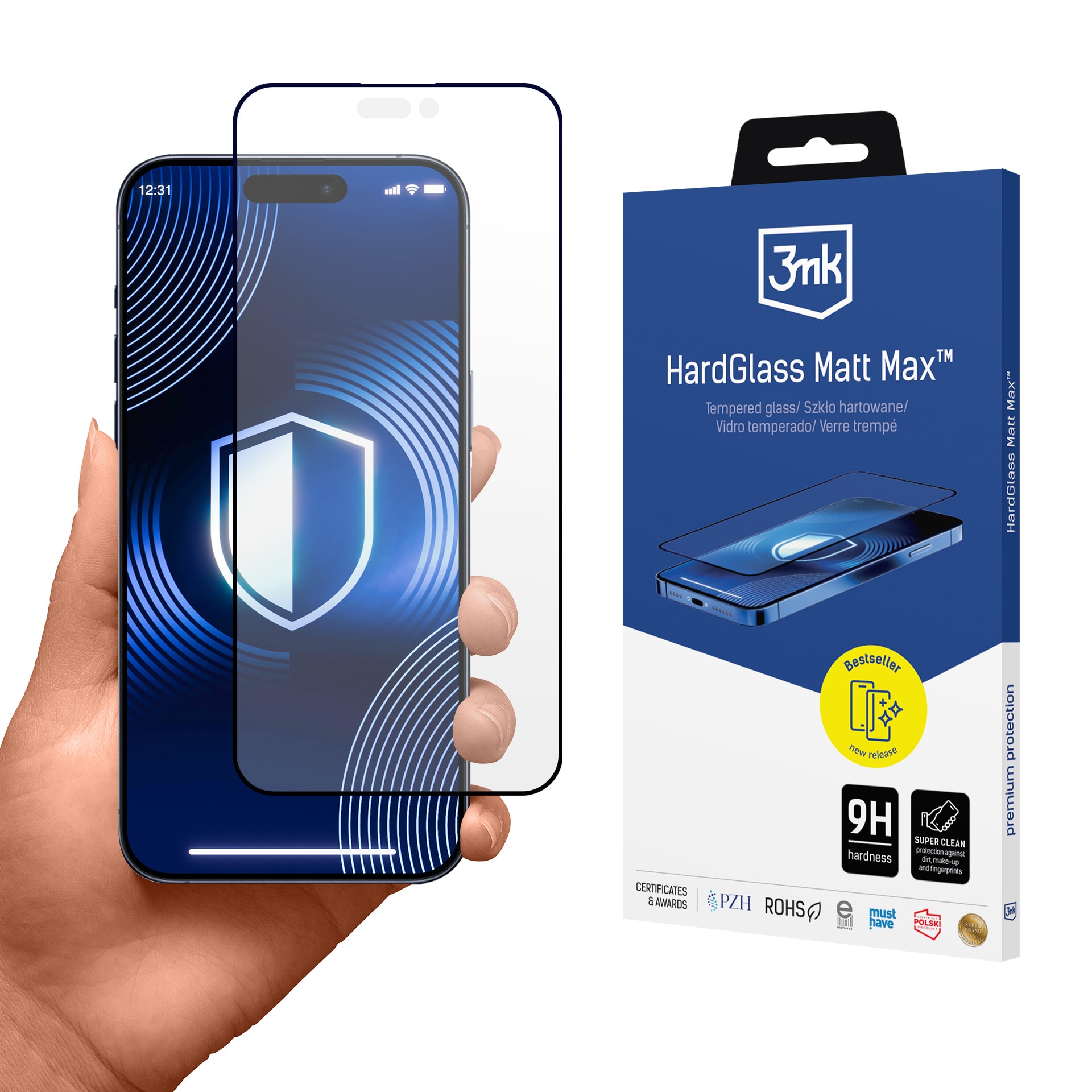 3mk HardGlass Matt Max hærdet glas til iPhone 18 Pro Max