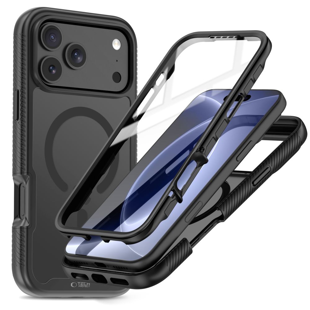 Tech-Protect Defense MagSafe-etui til iPhone 17 Pro / 18 Pro – mat sort