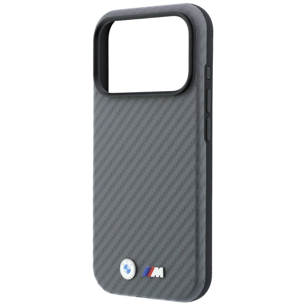 BMW M Carbon Metal-logo MagSafe-etui til iPhone 17 Pro / 18 Pro – Grå