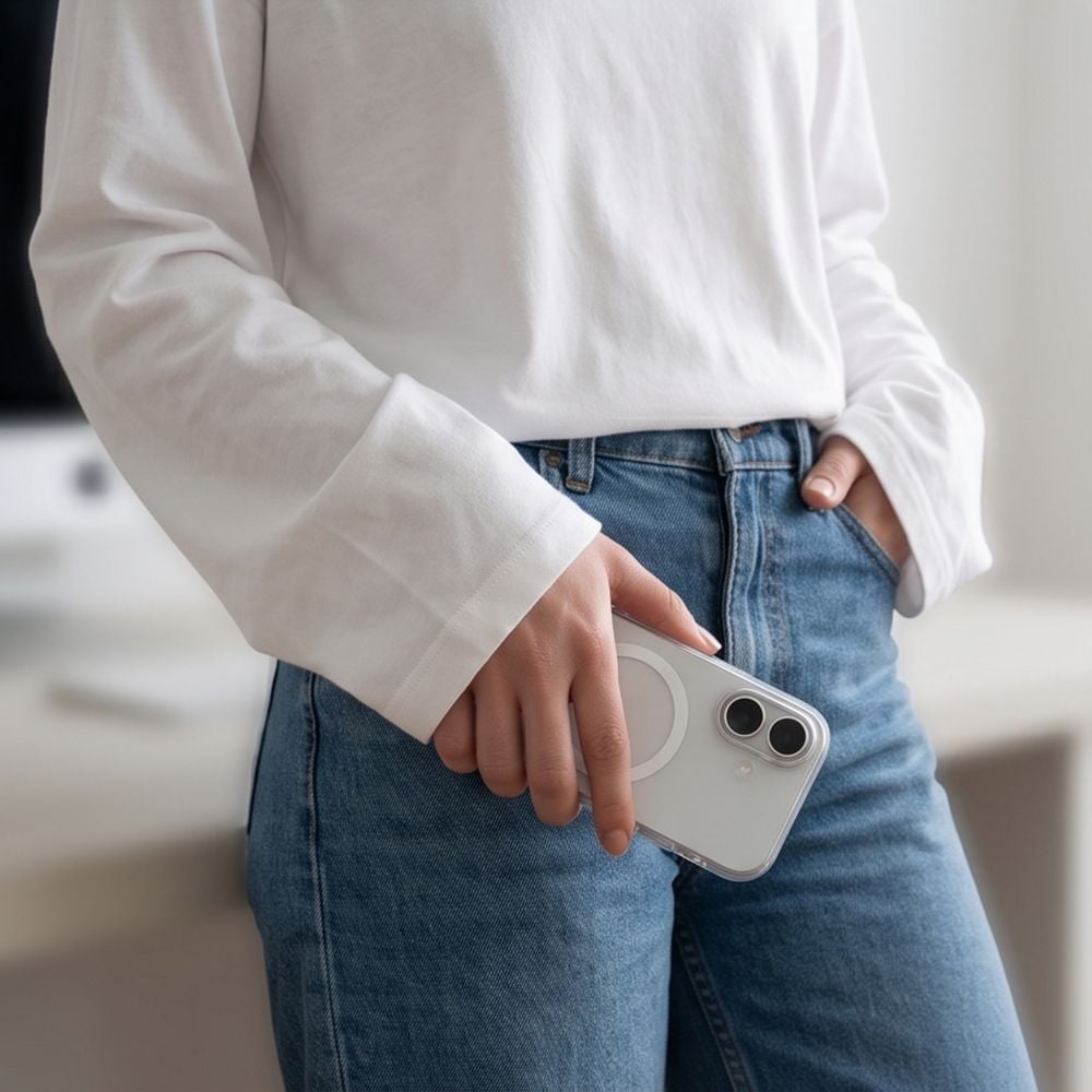 Tech-Protect MagZero MagSafe-etui til iPhone 17 – Mat hvid
