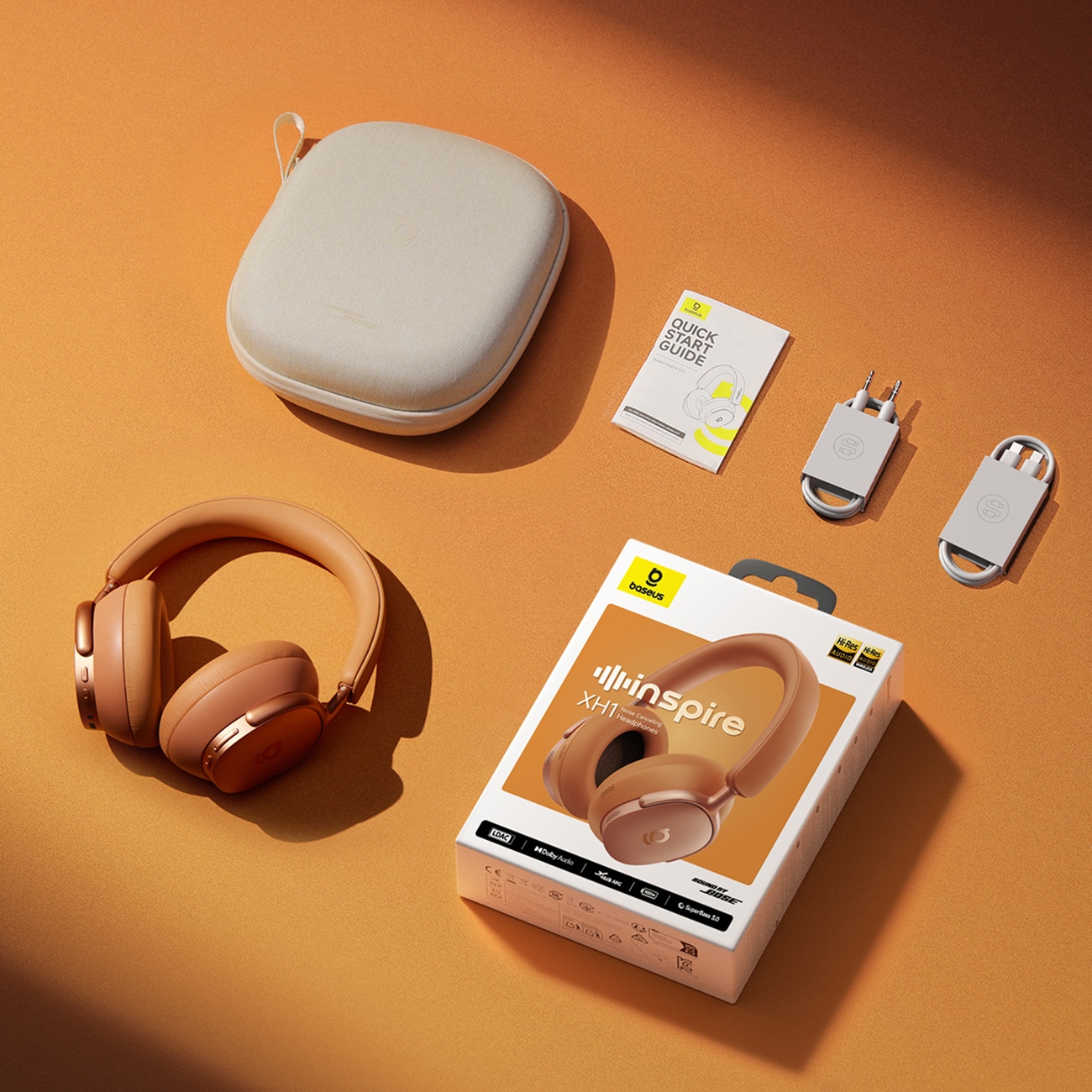 Baseus Inspire XH1 Sound by Bose ANC Dolby Audio trådløse hovedtelefoner, farven »Starry Heat«