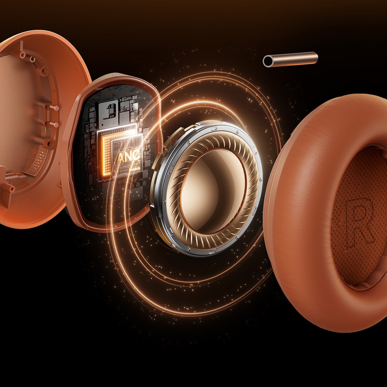Baseus Inspire XH1 Sound by Bose ANC Dolby Audio trådløse hovedtelefoner, farven »Starry Heat«