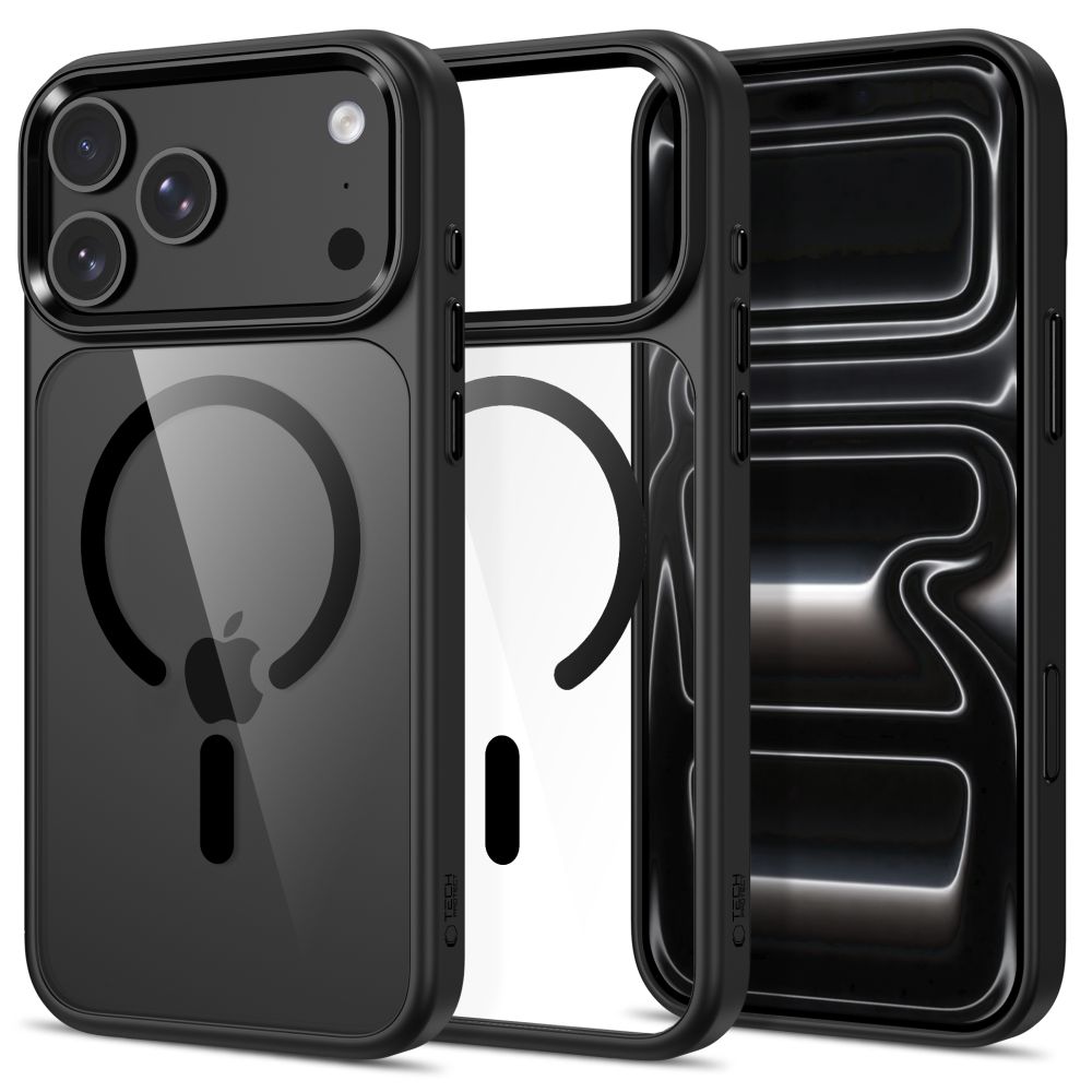 Tech-Protect Magmat Magsafe CC-etui til iPhone 17 Pro Max / 18 Pro Max – gennemsigtig sort