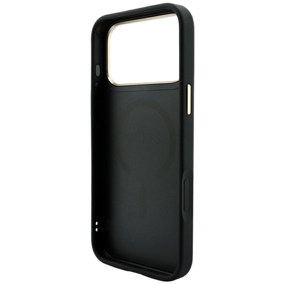 Guess præget 4G Classic MagSafe-etui til iPhone 17 Pro / 18 Pro – Sort