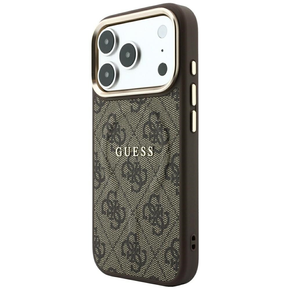 Guess præget 4G Classic MagSafe-etui til iPhone 17 Pro Max / 18 Pro Max – brun