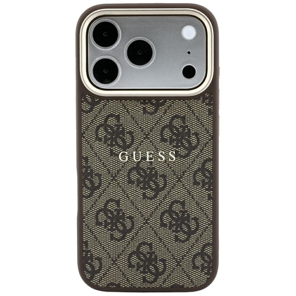 Guess præget 4G Classic MagSafe-etui til iPhone 17 Pro Max / 18 Pro Max – brun