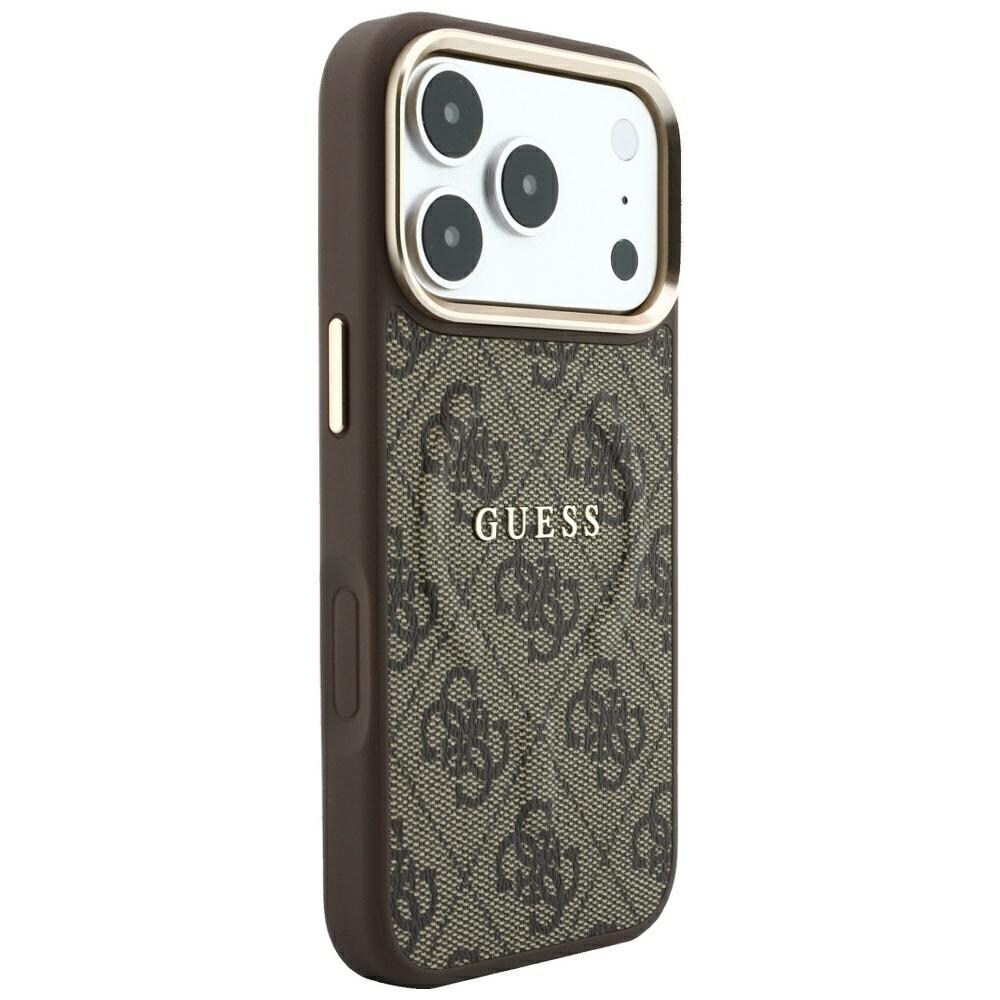 Guess præget 4G Classic MagSafe-etui til iPhone 17 Pro Max / 18 Pro Max – brun