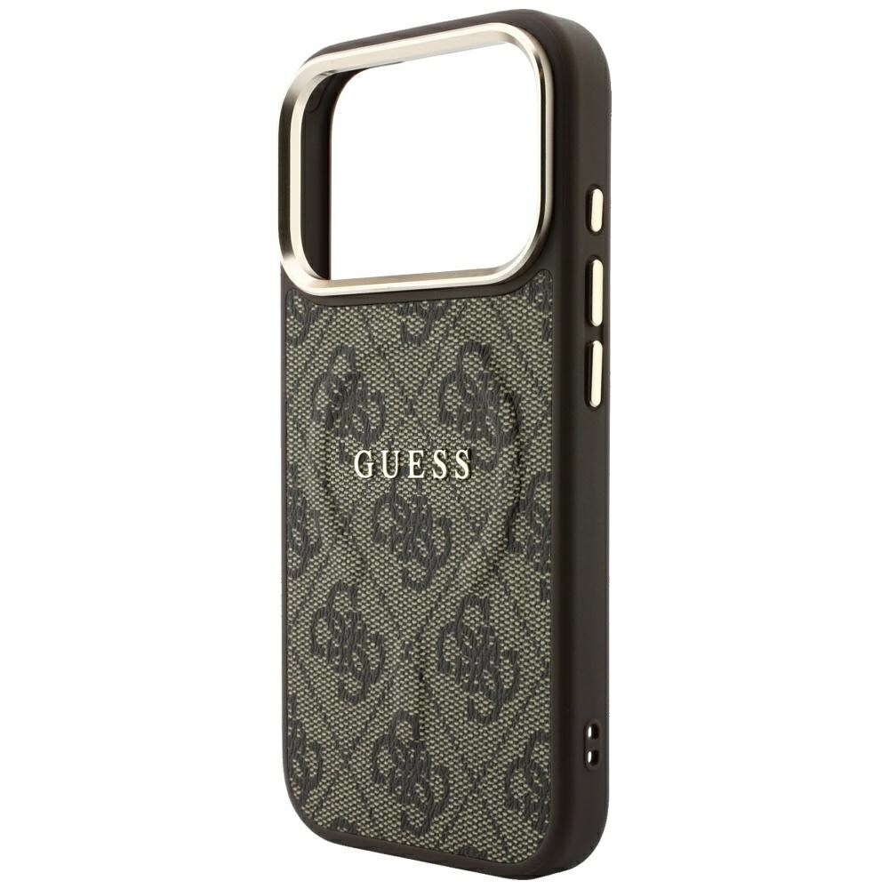 Guess præget 4G Classic MagSafe-etui til iPhone 17 Pro Max / 18 Pro Max – brun