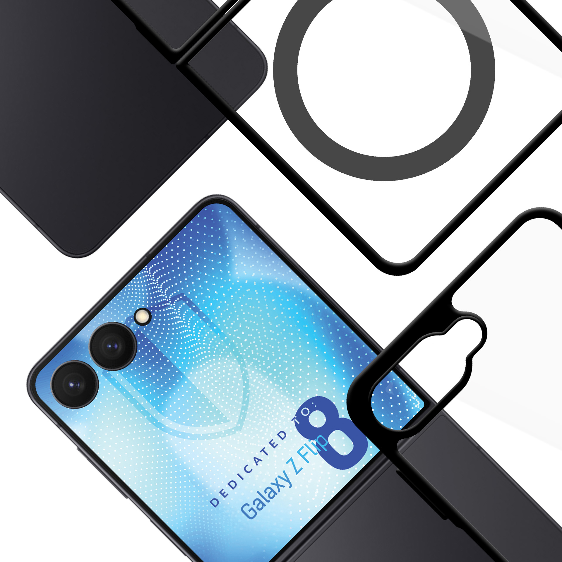 3mk Satin Armor Case+ Flip til Samsung Galaxy Z Flip 8 – gennemsigtig