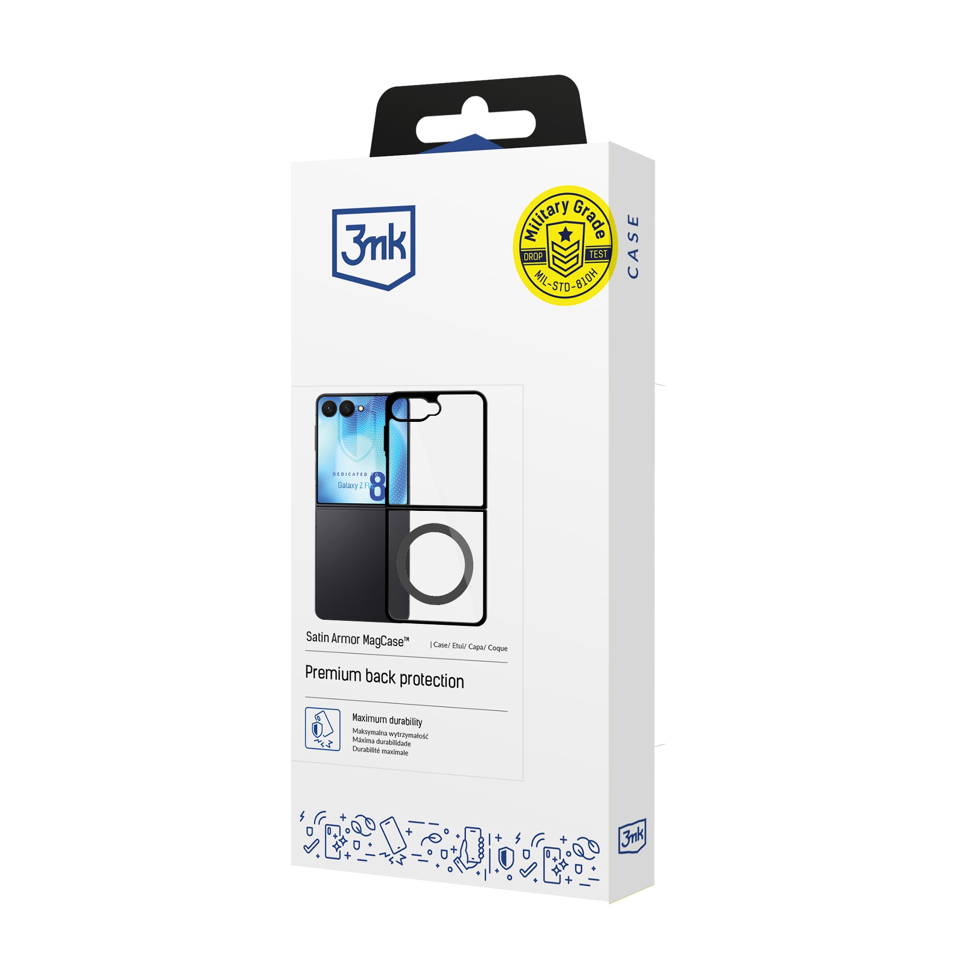 3mk Satin Armor Case+ Flip til Samsung Galaxy Z Flip 8 – gennemsigtig