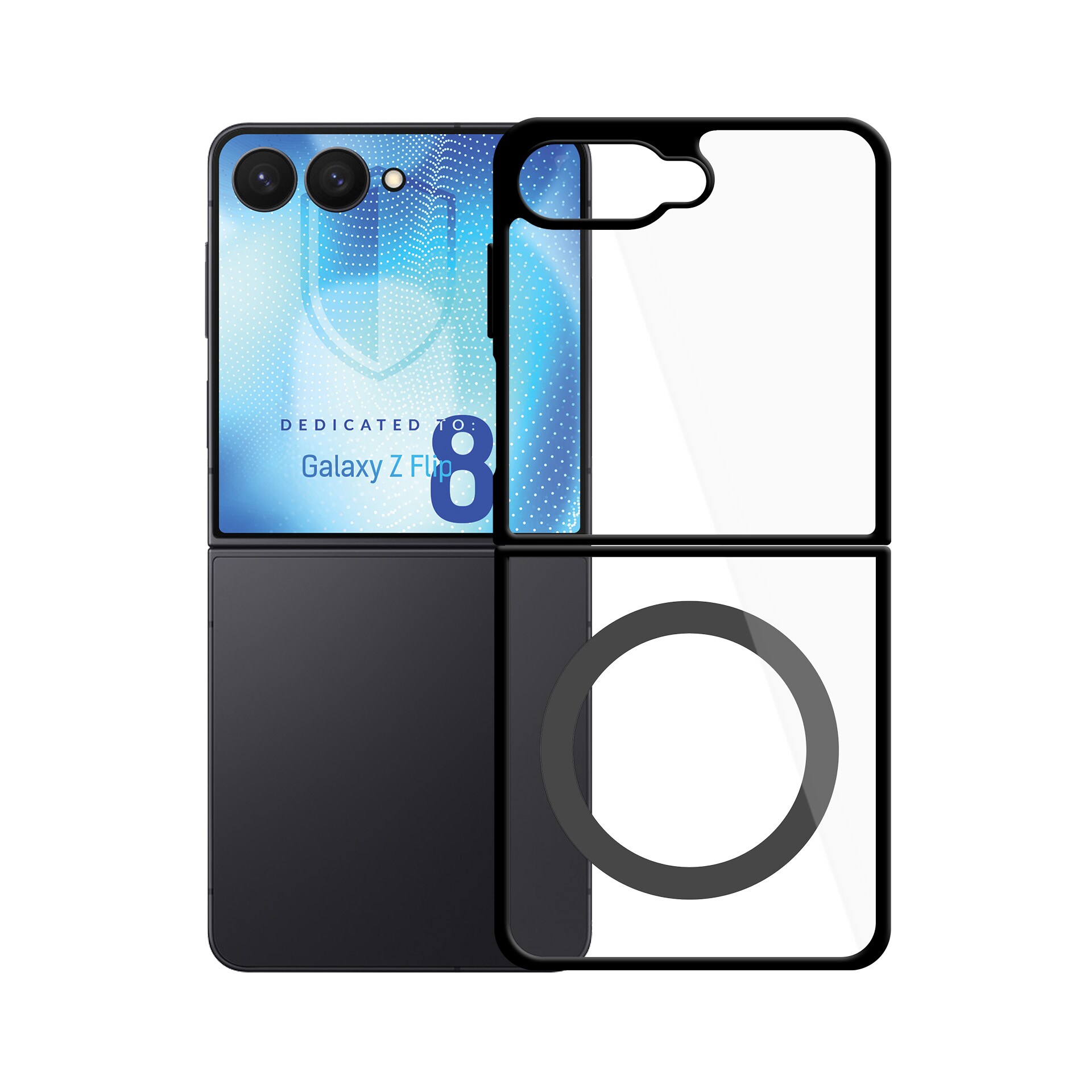 3mk Satin Armor Case+ Flip til Samsung Galaxy Z Flip 8 – gennemsigtig