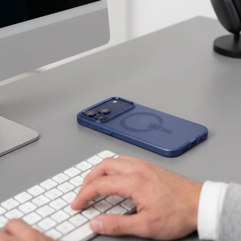 Tech-Protect MagZero MagSafe-etui til iPhone 17 Pro Max / 18 Pro Max – mat marineblå