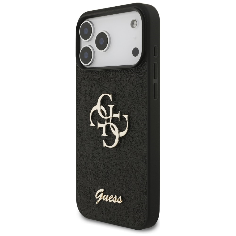 Guess Fixed Glitter Big 4G-etui til iPhone 17 Pro Max / 18 Pro Max – Sort