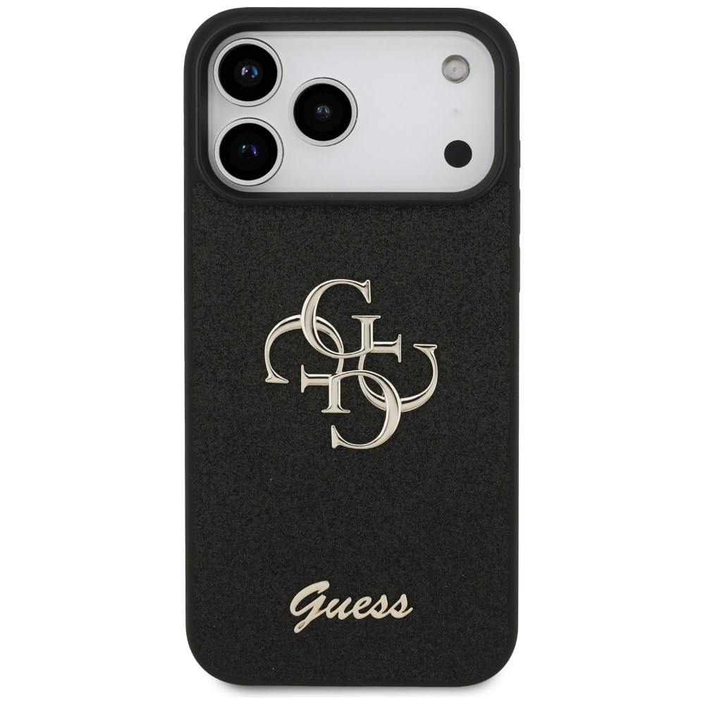 Guess Fixed Glitter Big 4G-etui til iPhone 17 Pro Max / 18 Pro Max – Sort