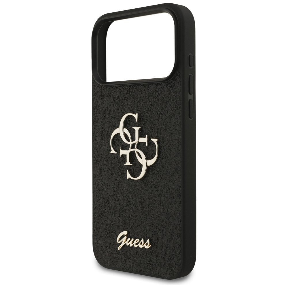 Guess Fixed Glitter Big 4G-etui til iPhone 17 Pro Max / 18 Pro Max – Sort