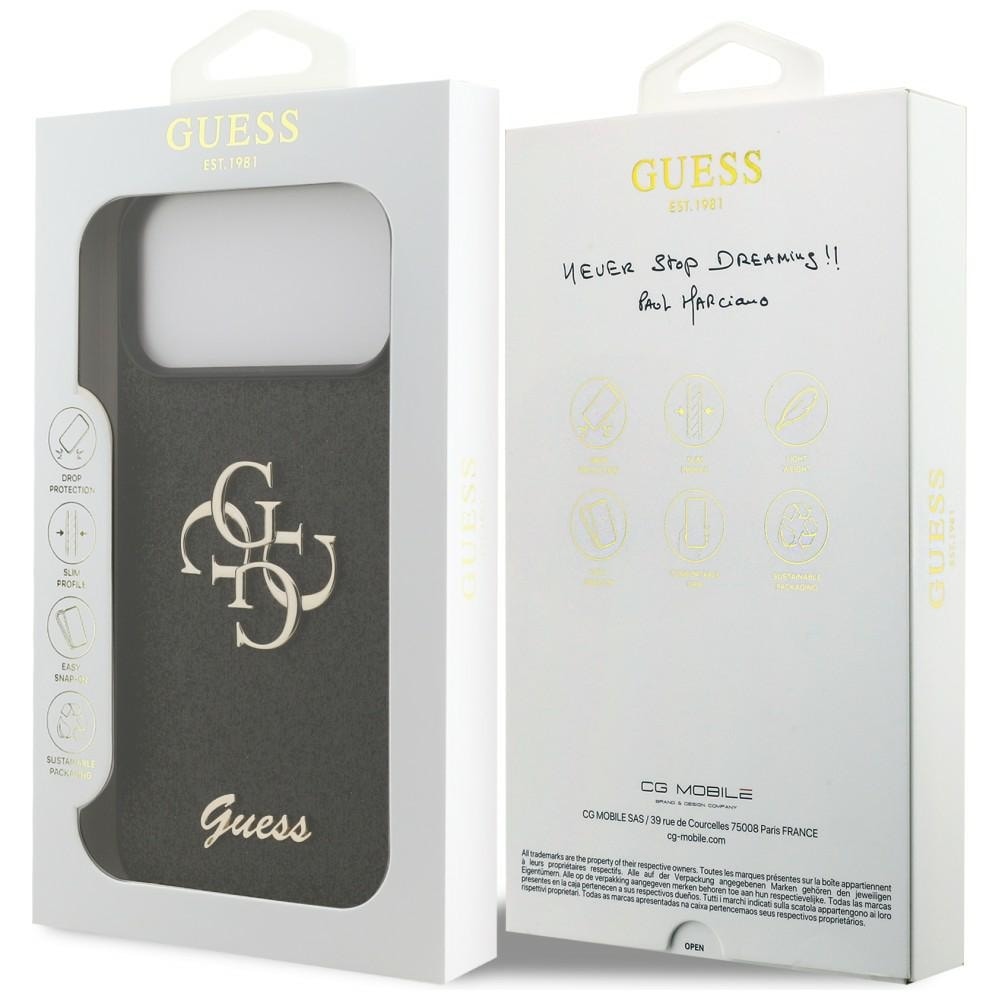 Guess Fixed Glitter Big 4G-etui til iPhone 17 Pro Max / 18 Pro Max – Sort