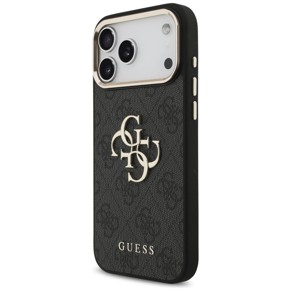 Guess 4G Big 4G Classic Logo-etui til iPhone 17 Pro Max / 18 Pro Max – sort og guld