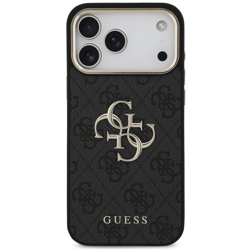 Guess 4G Big 4G Classic Logo-etui til iPhone 17 Pro Max / 18 Pro Max – sort og guld