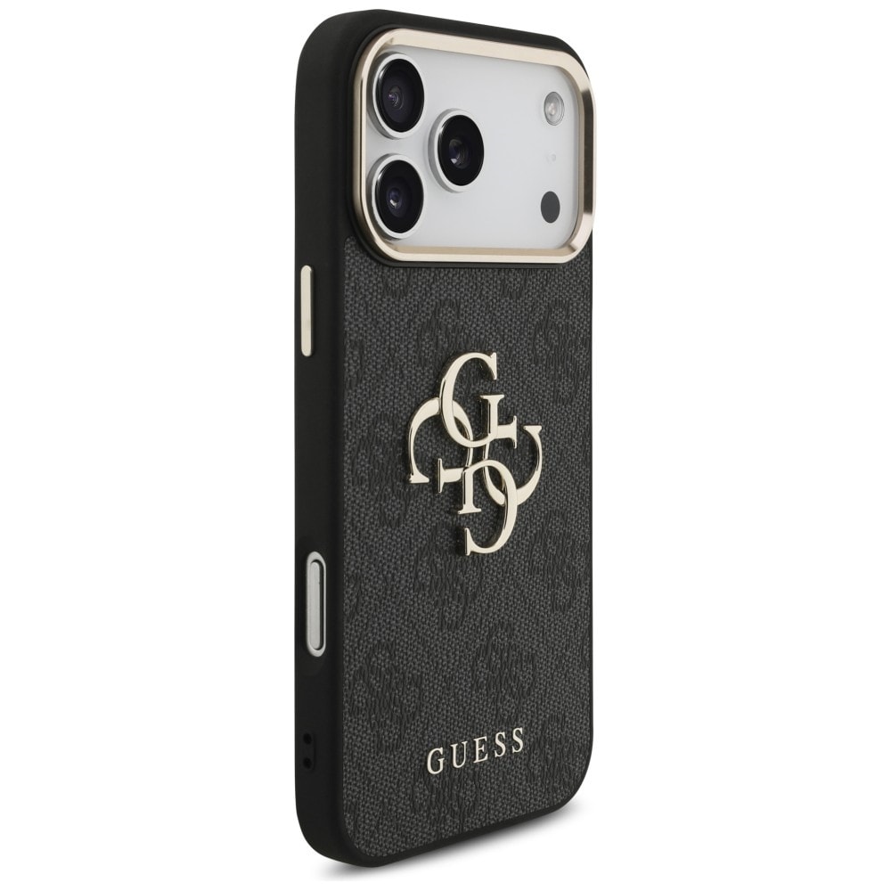 Guess 4G Big 4G Classic Logo-etui til iPhone 17 Pro Max / 18 Pro Max – sort og guld