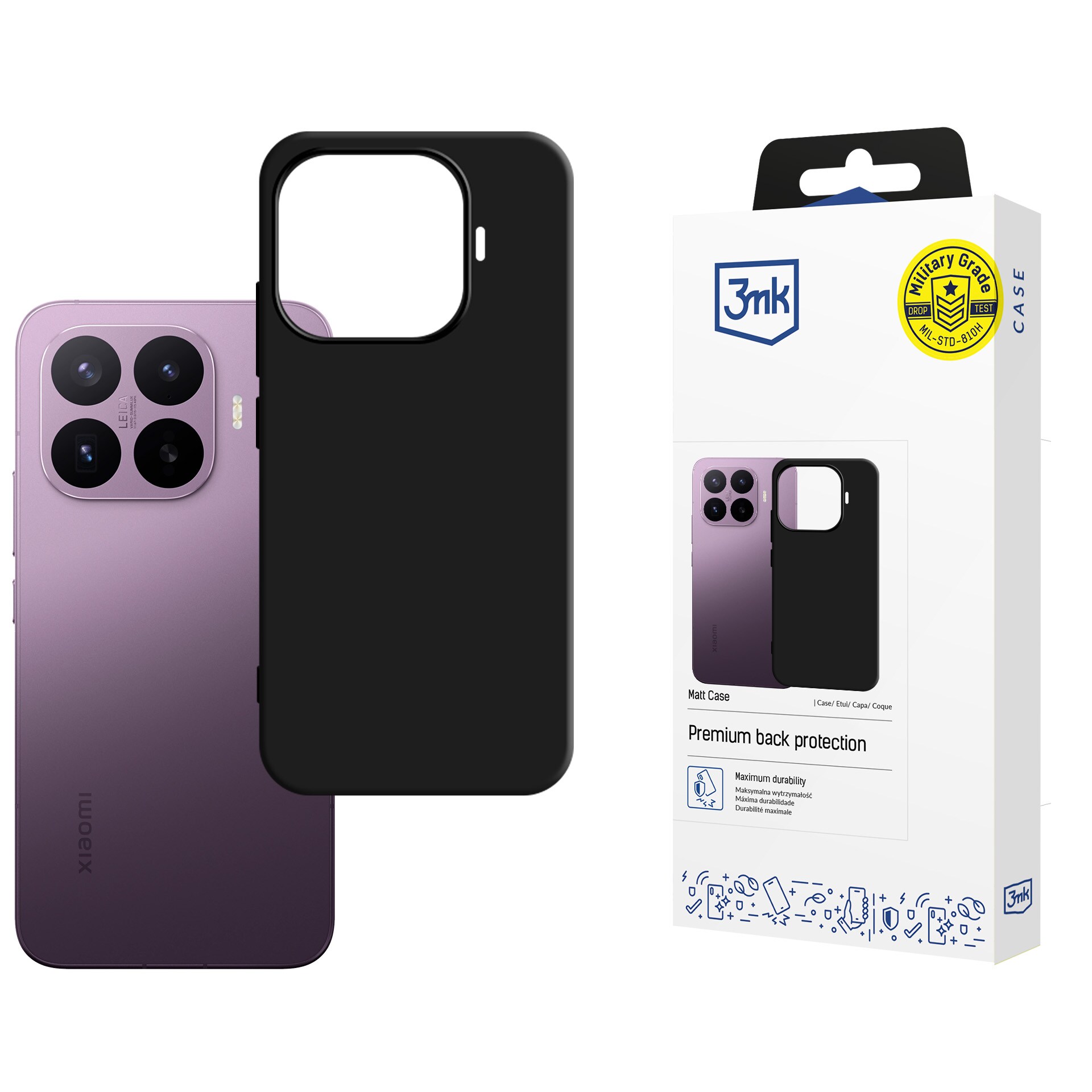 3mk mat etui til Xiaomi 17T Pro – sort