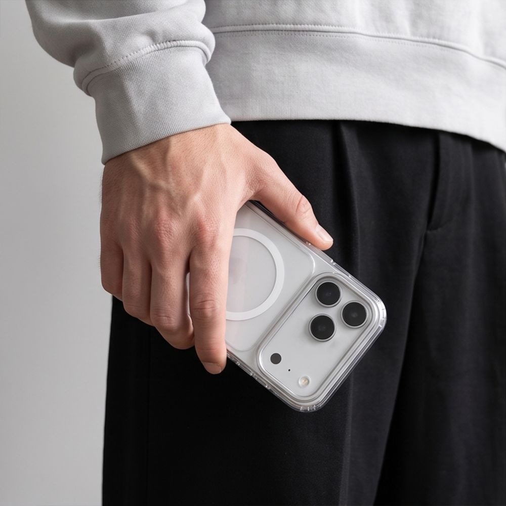Tech-Protect MagStand MagSafe CC-etui til iPhone 18 Pro Max / 17 Pro Max – Gennemsigtigt