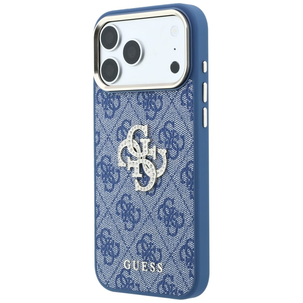 Guess 4G & Big Strass Logo-etui til iPhone 18 Pro / 17 Pro – Blå