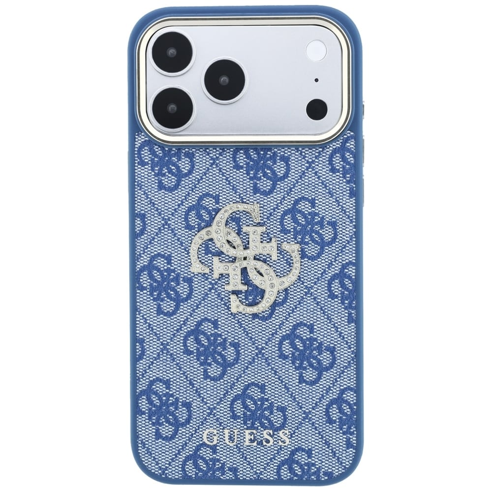 Guess 4G & Big Strass Logo-etui til iPhone 18 Pro / 17 Pro – Blå