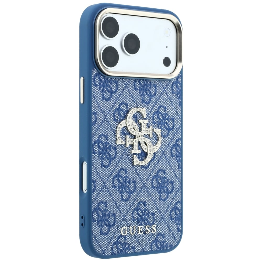 Guess 4G & Big Strass Logo-etui til iPhone 18 Pro / 17 Pro – Blå