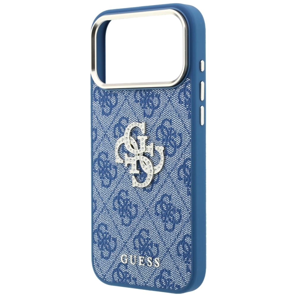 Guess 4G & Big Strass Logo-etui til iPhone 18 Pro / 17 Pro – Blå