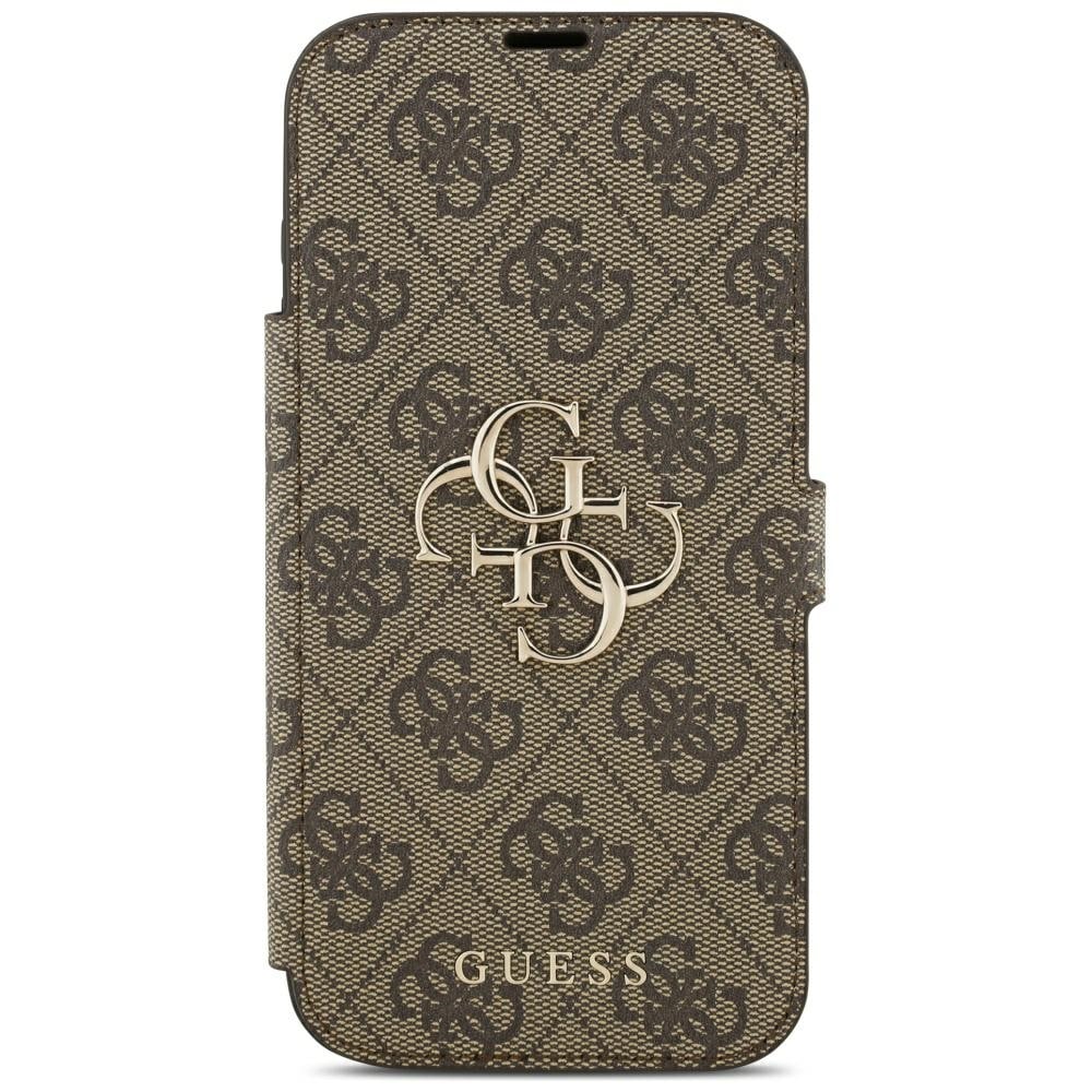 Guess Book 4G metal-logo-etui til iPhone 18 Pro Max / 17 Pro Max – brun