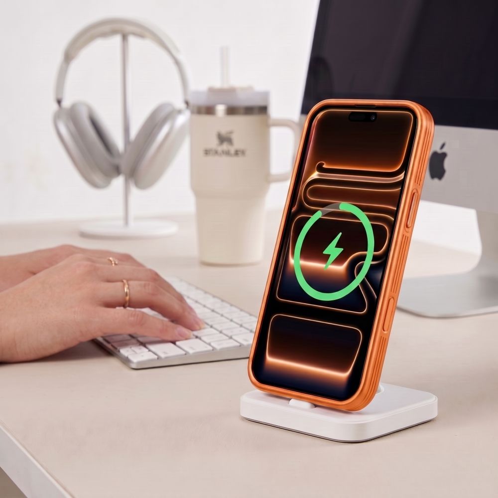 Tech-Protect MagPrime MagSafe CC-etui til iPhone 18 Pro / 17 Pro – mat orange