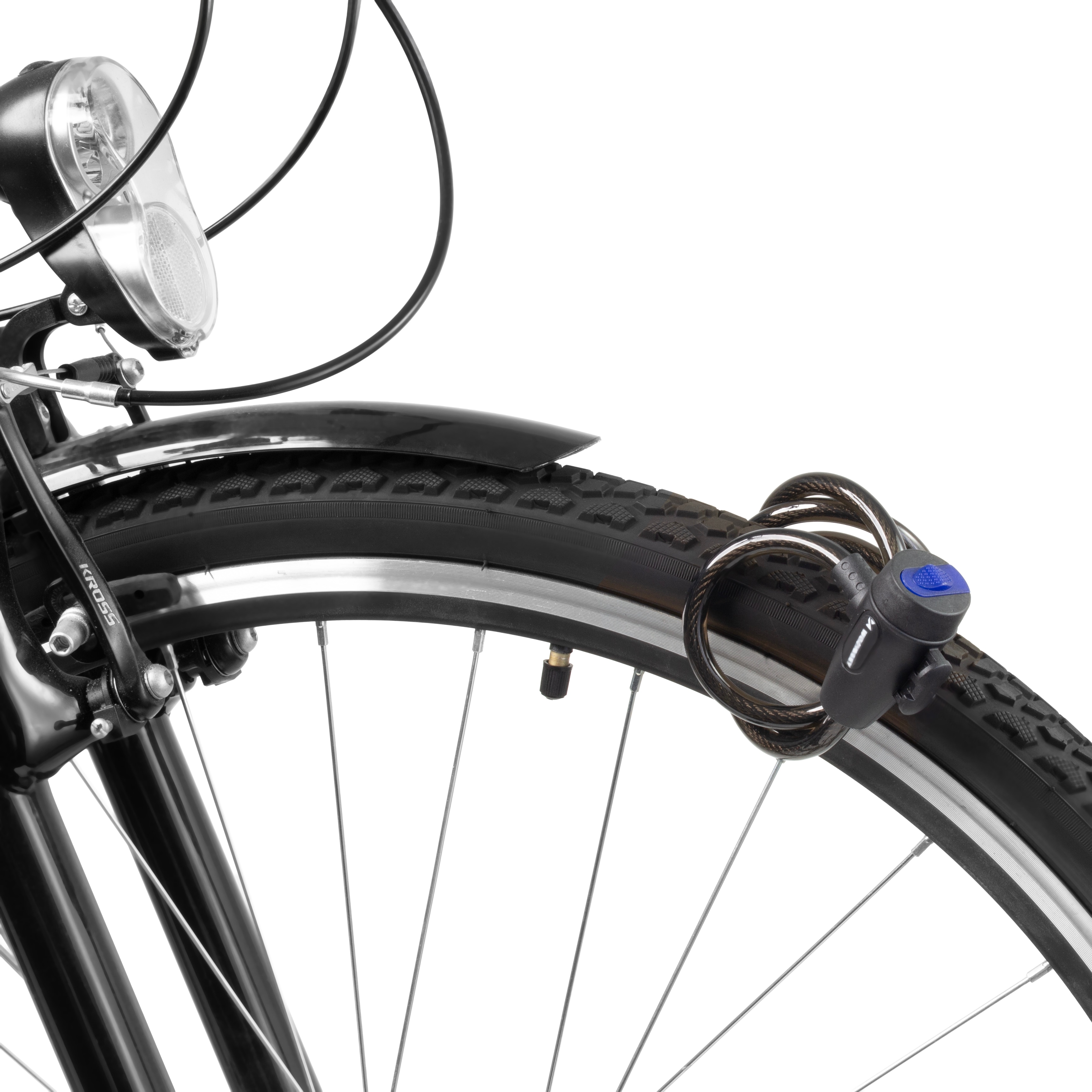 Wozinsky WZR-K3 kabellås til cykel med nøgle, 90 cm – sort