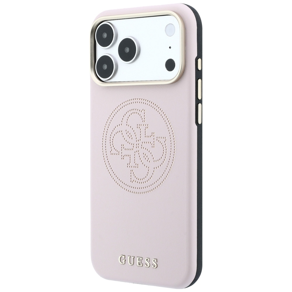 Guess Perforeret 4G-guldlogo Magsafe-etui til iPhone 17 Pro / 18 Pro – lyserød