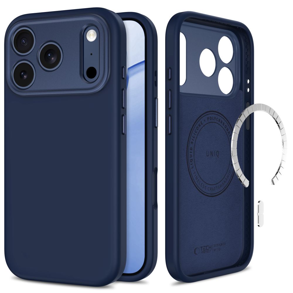 Tech-Protect Uniq MagSafe CC-etui til iPhone 18 Pro / 17 Pro – marineblå