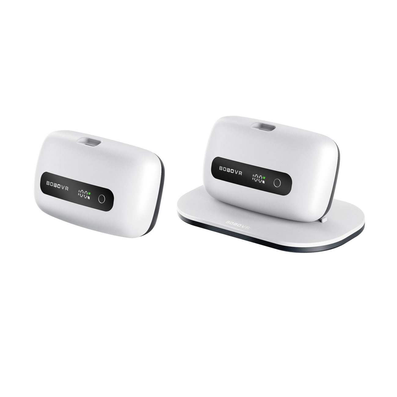 BoboVR BM60-2 6500 mAh-batteri til BoboVR M3 Pro+ og BoboVR M3, 2 stk. med ladestation – hvid