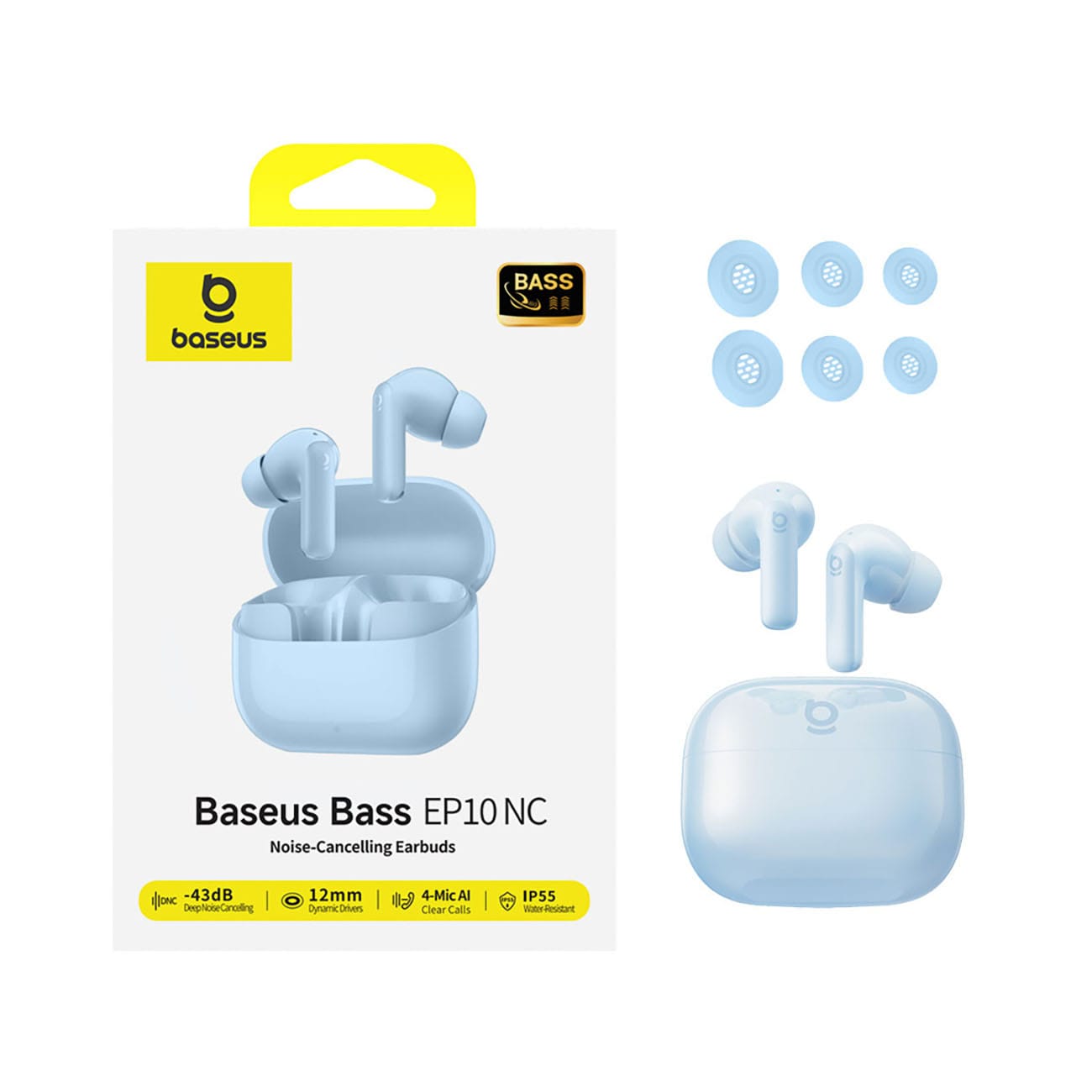 Baseus Bass EP10 TWS trådløse in-ear-hovedtelefoner med ANC – Blå