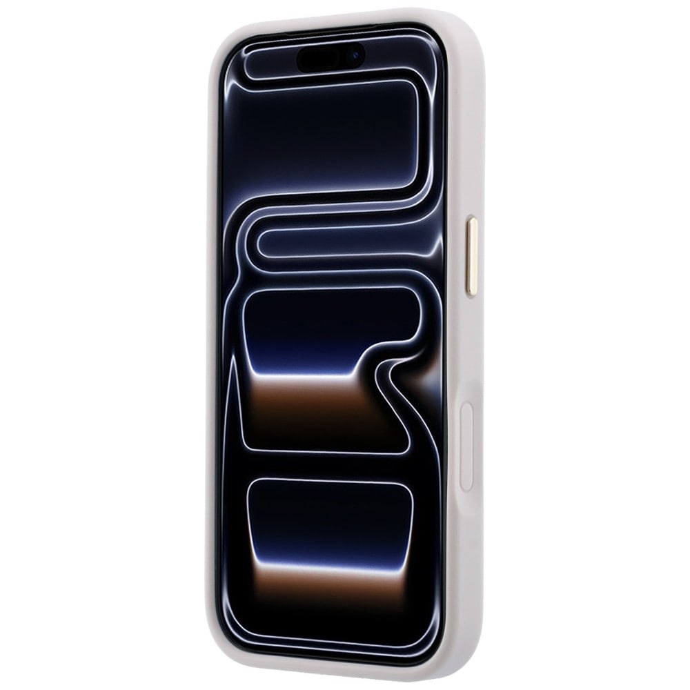 Guess 4G m. Stripe-logoer (runde & Classic) – MagSafe-etui til iPhone 17/18 Pro Max – lyserød