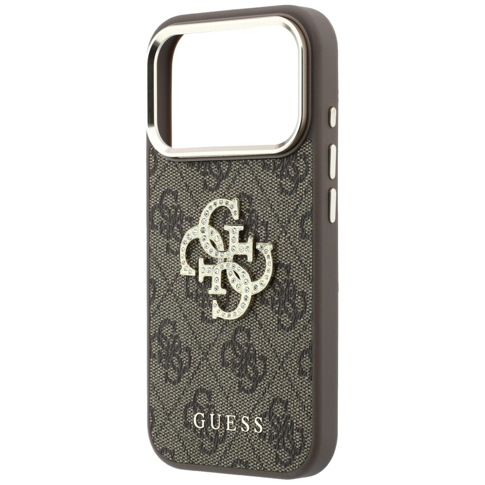 Guess 4G & Big Strass Logo-etui til iPhone 17 Pro Max / 18 Pro Max – Brun